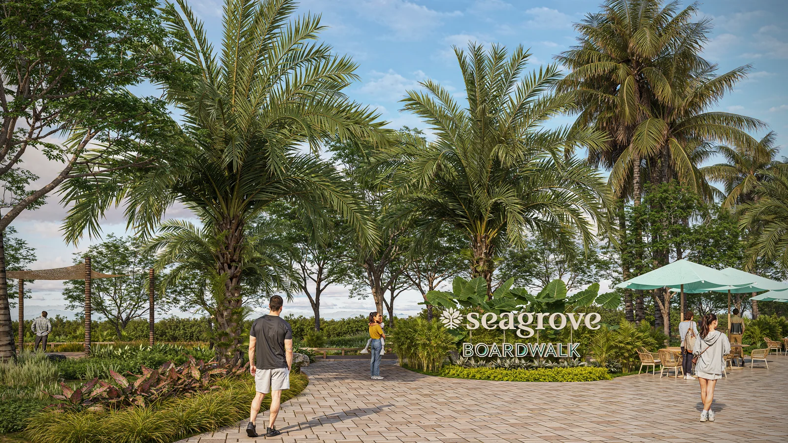 Developer marketing imagery for Seagrove. Confirm current site condition; proposed designs and model presentations are illustrative.