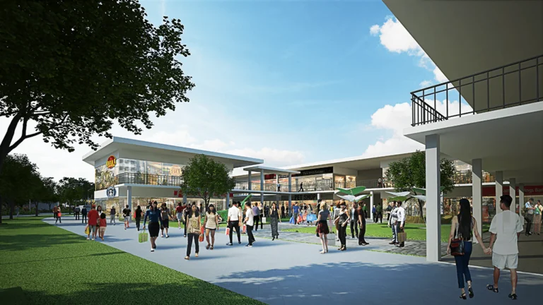 Developer marketing imagery for The Junction Place. Confirm current site condition; proposed designs and model presentations are illustrative.