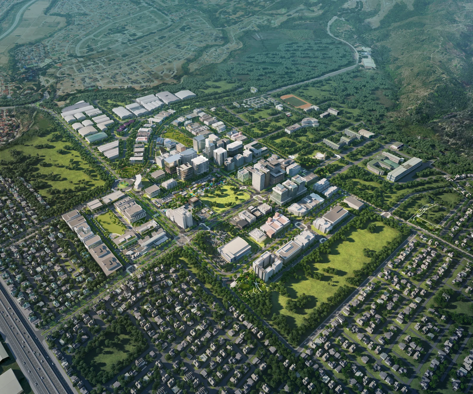 Developer marketing imagery for Broadfield. Confirm current site condition; proposed designs and model presentations are illustrative.